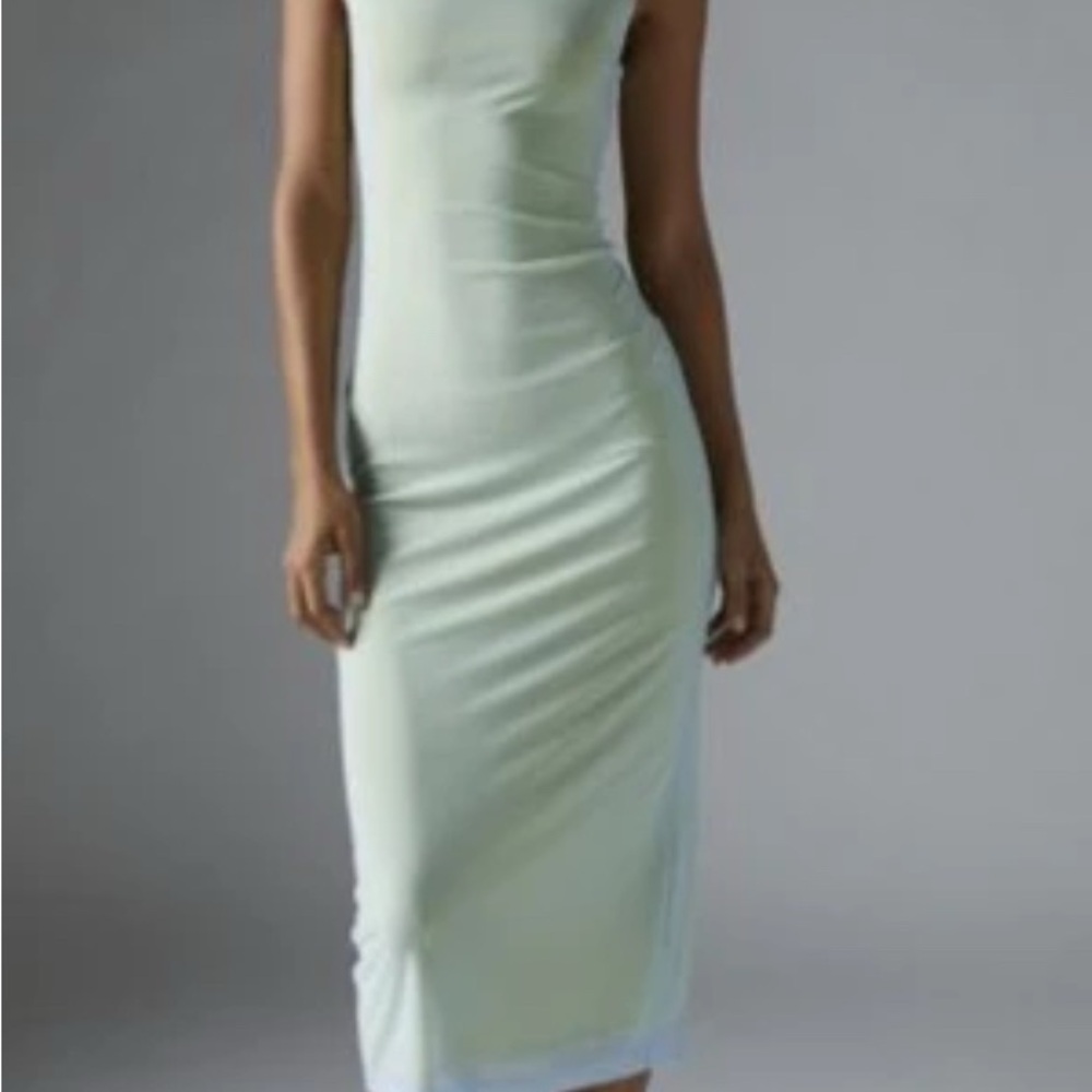 Zara Light Green Sleeveless Midi Dress